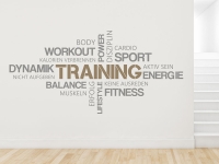 Wandtattoo Fitness Wortwolke Training | Bild 3
