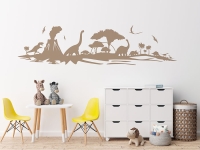 Wandtattoo Dinos mit Landschaft im Kinderzimmer