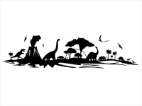 Wandtattoo Landschaft mit Dinosaurier Motivansicht