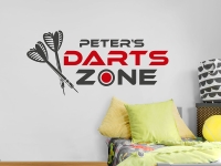 Wandtattoo Dartzone mit Pfeilen im Jugendzimmer