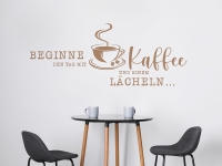 Wandtattoo Kaffe und Lächeln in der Küche