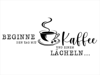 Wandtattoo Mit Kaffee und einem Lächeln