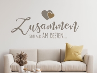 Wandtattoo Zusammen mit Herzen im Schlafzimmer