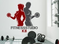 Wandtattoo Fitnessstudio Silhouette