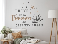 Wandtattoo Lesen mit Sternen