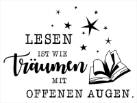 Wandtattoo Lesen mit Sternen