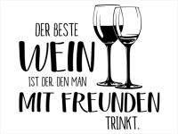 Wandtattoo Wein Freunde