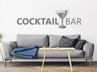 Cocktailbar Wandtattoo im Wohnzimmer