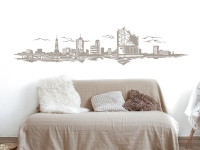 Wandtattoo Landschaft Elbphilharmonie Hamburg im Schlafzimmer