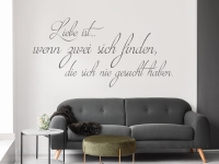 Wandtattoo Liebe ist wenn zwei sich finden | Bild 2