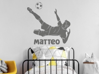 Wandtattoo Fussball Aktobat im Schuss im Kinderzimmer