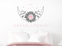 Wandtattoo Dream Lounge Monddesign im Schlafzimmer