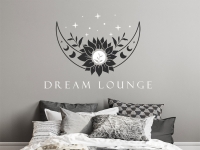 Dream Lounge Wandtattoo Monddesign auf hellem Hintergrund