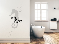 Wandtattoo My spa mit Seepferdchen im Bad