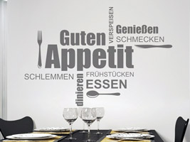 Guten Appetit - Wandtattoos für die Küche - Kreative Auswahl an  verschiedenen Wortwolken