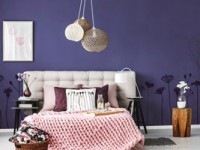 Ideen für violette Wände und Dekoration