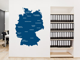 Deutschlandkarte als Wandtattoo in der Verwaltung