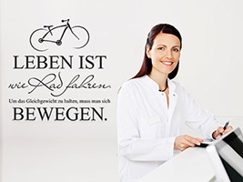 Wandtattoo über Fahrrad und Gesundheit