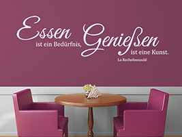 Wandtattoo Spruch Genießen im Restaurant