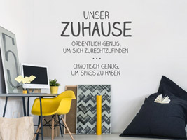 Lustiger Wandspruch für Familien Unser Zuhause