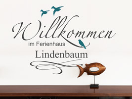 Willkommen im Ferienhaus als Wandtattoo Schriftzug