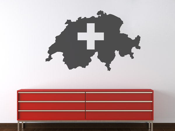 Wandtattoo Schweiz Landkarte