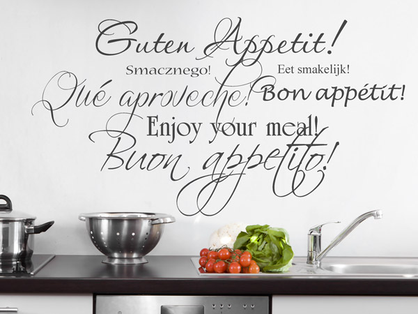 Guten Appetit - Wandtattoos für die Küche - Kreative Auswahl an  verschiedenen Wortwolken