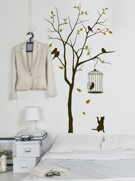 Wandtattoo baum bunte ideen für die wand