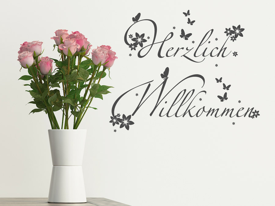 Wandtattoo Willkommen Blumenladen