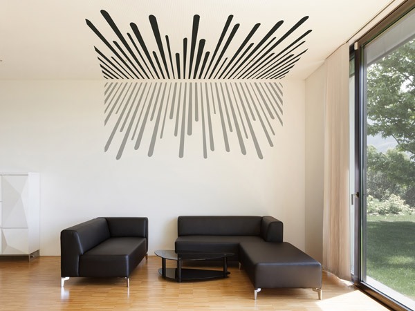 Deckentattoo Ornament mit Strahlen