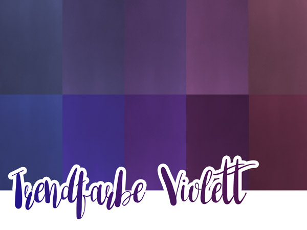 Farbschattierungen der Trendfarbe Violett