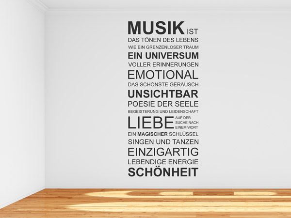 Wandtattoo Musik ist