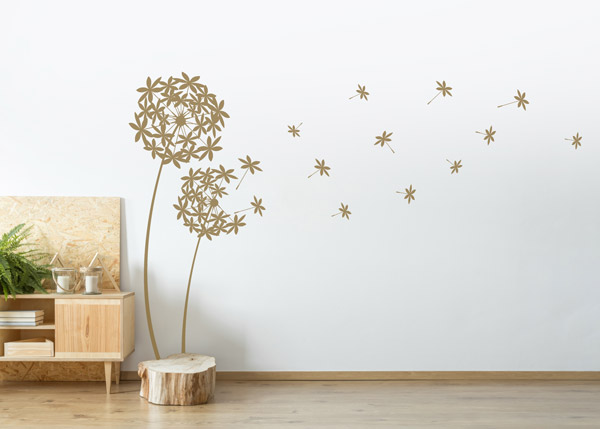 Pusteblume als Wandtattoo Idee zur Dekoration in Beige