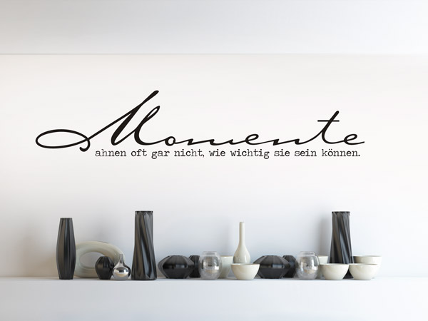 Wandtattoo Momente im minimalistischen Schaufenster