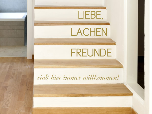 Treppenstufen Wandtattoo Liebe Lachen Freunde