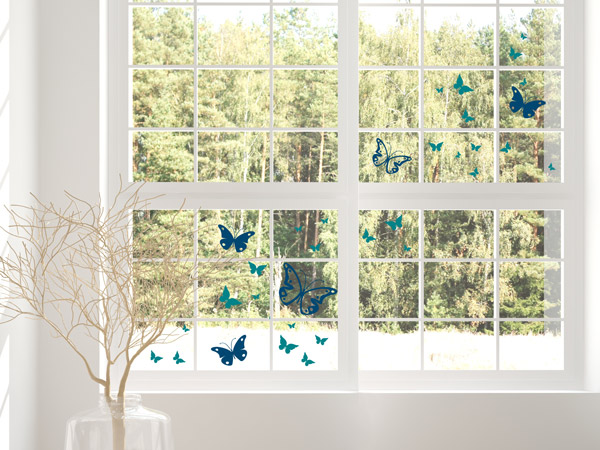 Wandtattoo auf Fenster Schmetterlinge