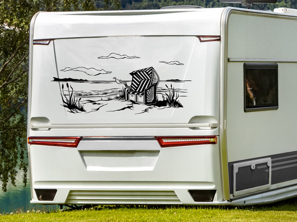 Wandtattoo Camper mit Strandmotiv