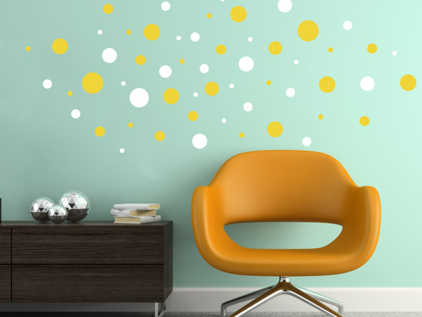 Bunte Wandtattoo Dots