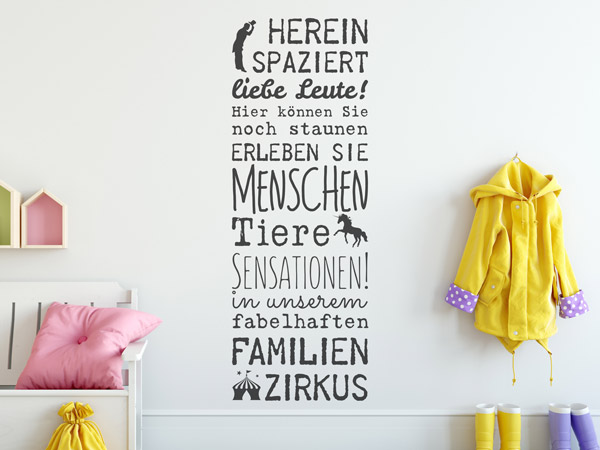 Wandtattoo Familienzirkus Spruch für Familien