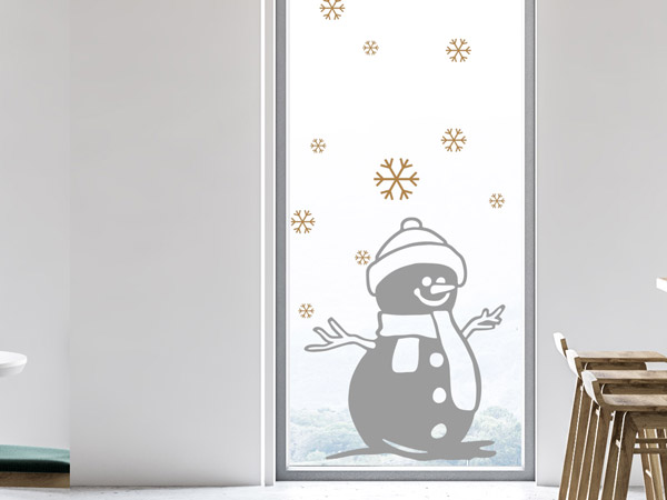 Wandtattoo Fensterbild Schneemann