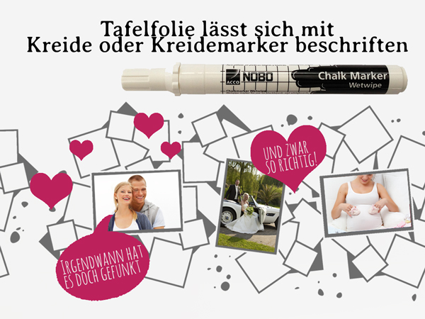 Wandtattoo Fotorahmen beschriften