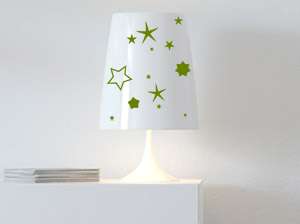 Lampe mit Wandtattoos