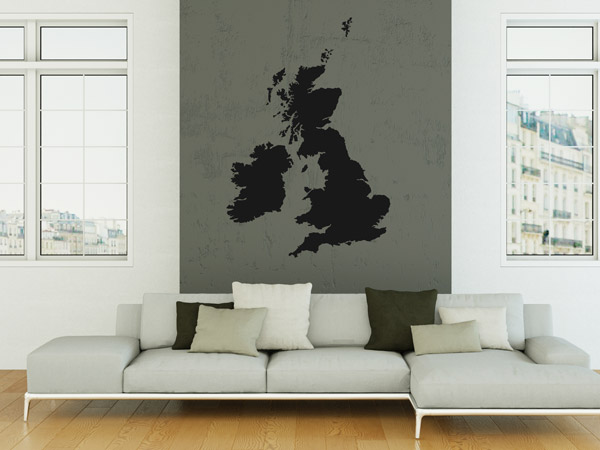 Wandtattoo Großbritannien und Irland Landkarte