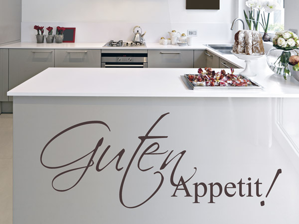 Wandtattoo 'Guten Appetit' – 113x97 Cm, In Creme-weiß, Selbstklebend, Für Viele Oberflächen
