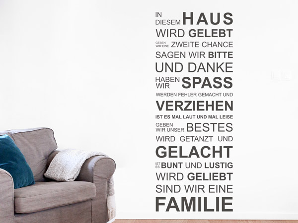 Wandtatto Spruch In diesem Haus 