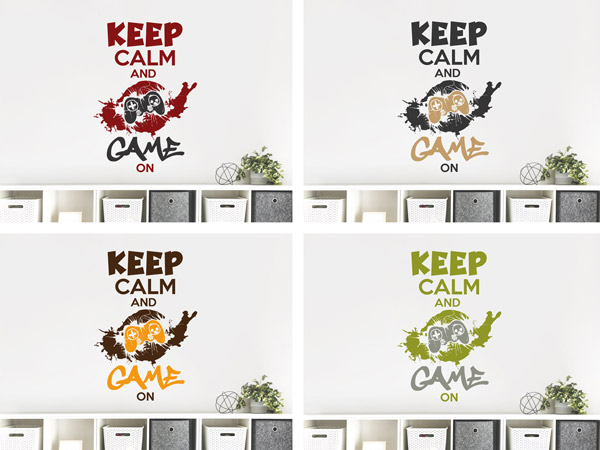 Wandtattoo Keep Calm and Game On