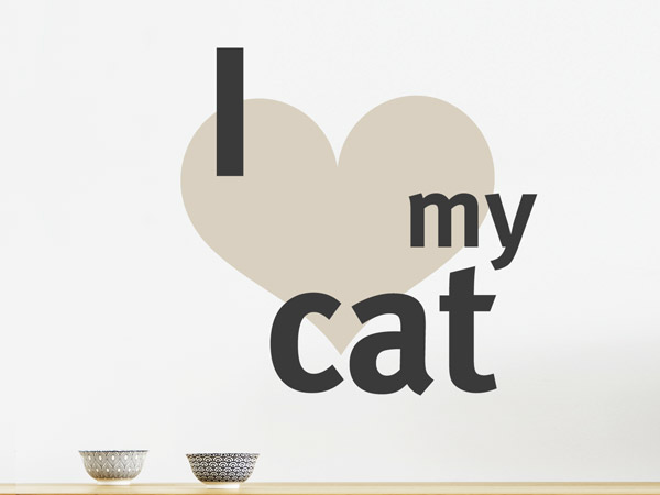 Wandtattoo I Love My Cat als Geschenk für Katzenfreunde