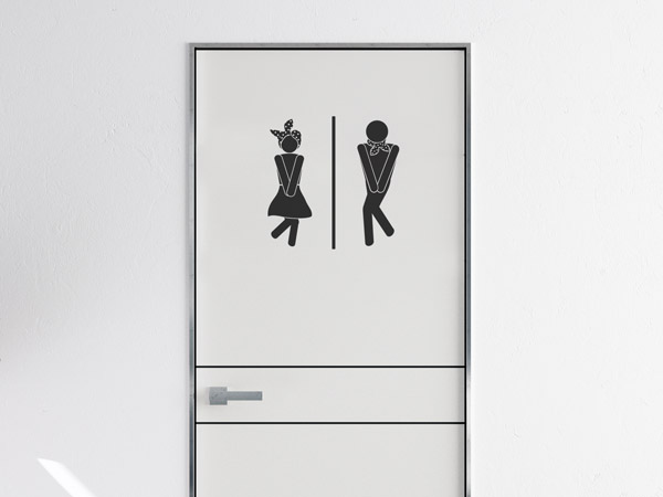 Wandtattoo Piktogramme WC Männchen an der Tür