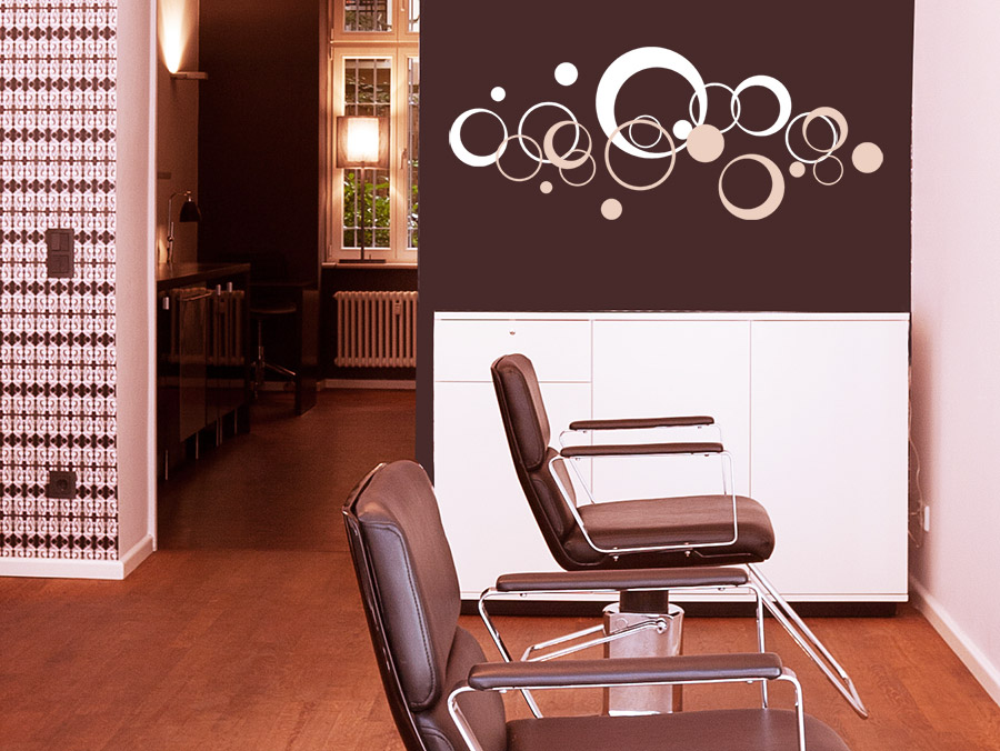 Wandtattoo Retro Design beim Friseur