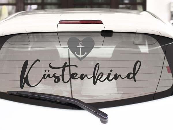 Wandtattoo Schriftzug Küstenkind auf Auto